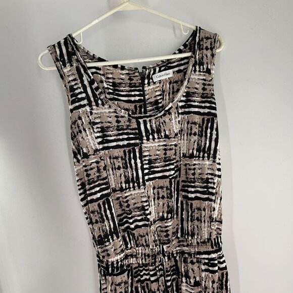 Calvin Klein Jumpsuit Sleeveless Scoop Neck Drawstring Cinched Waisted Size 8 - Picture 11 of 13